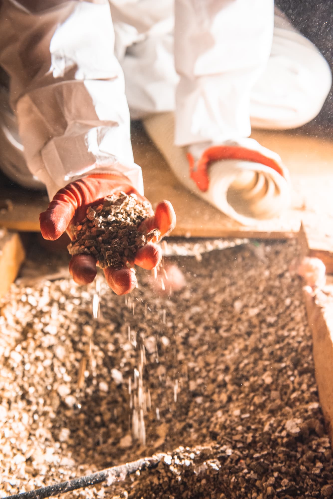 Vermiculite in an attic
